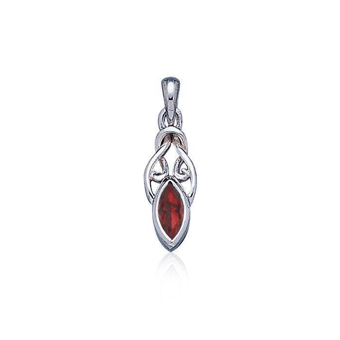 Celtic with Marquise Gemstone Silver Pendant TP856