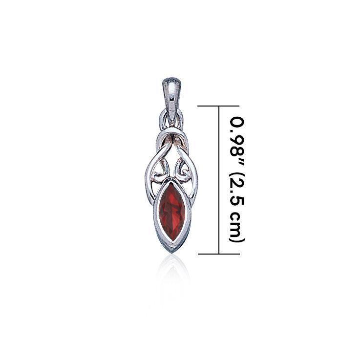Celtic with Marquise Gemstone Silver Pendant TP856