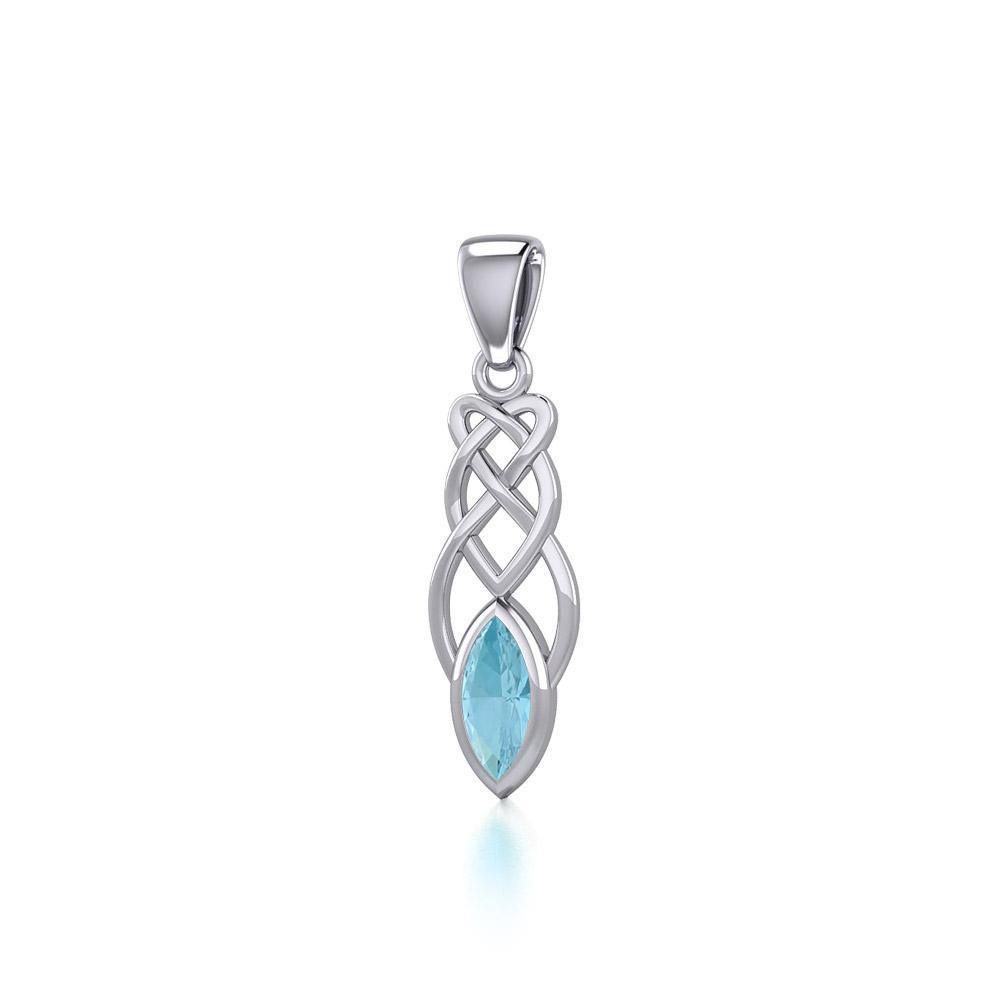 Contemporary Celtic Knotwork Silver Pendant TP857