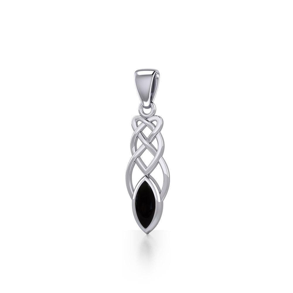Contemporary Celtic Knotwork Silver Pendant TP857