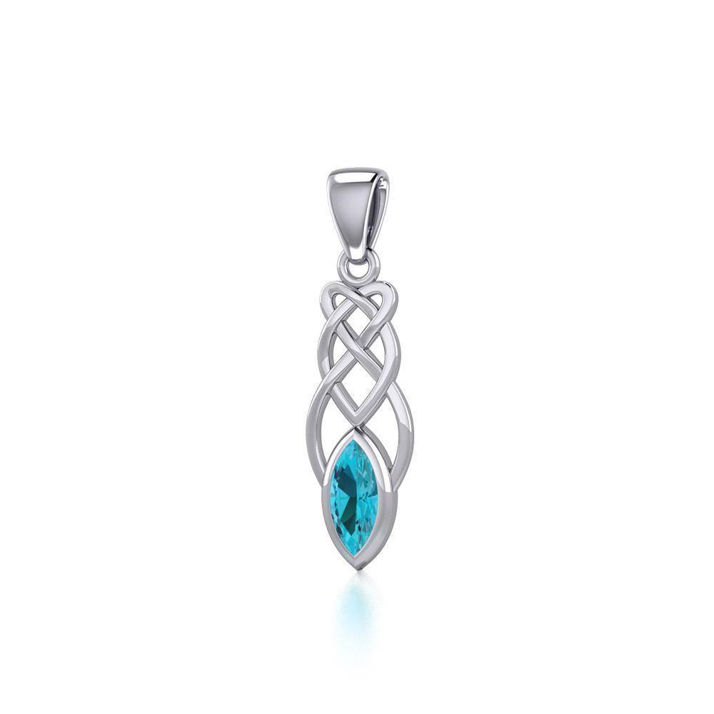Contemporary Celtic Knotwork Silver Pendant TP857