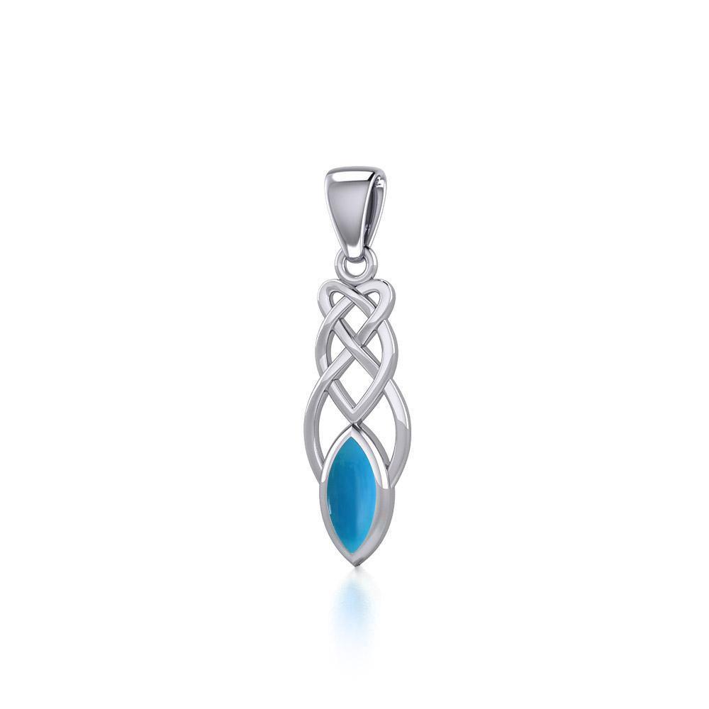 Contemporary Celtic Knotwork Silver Pendant TP857