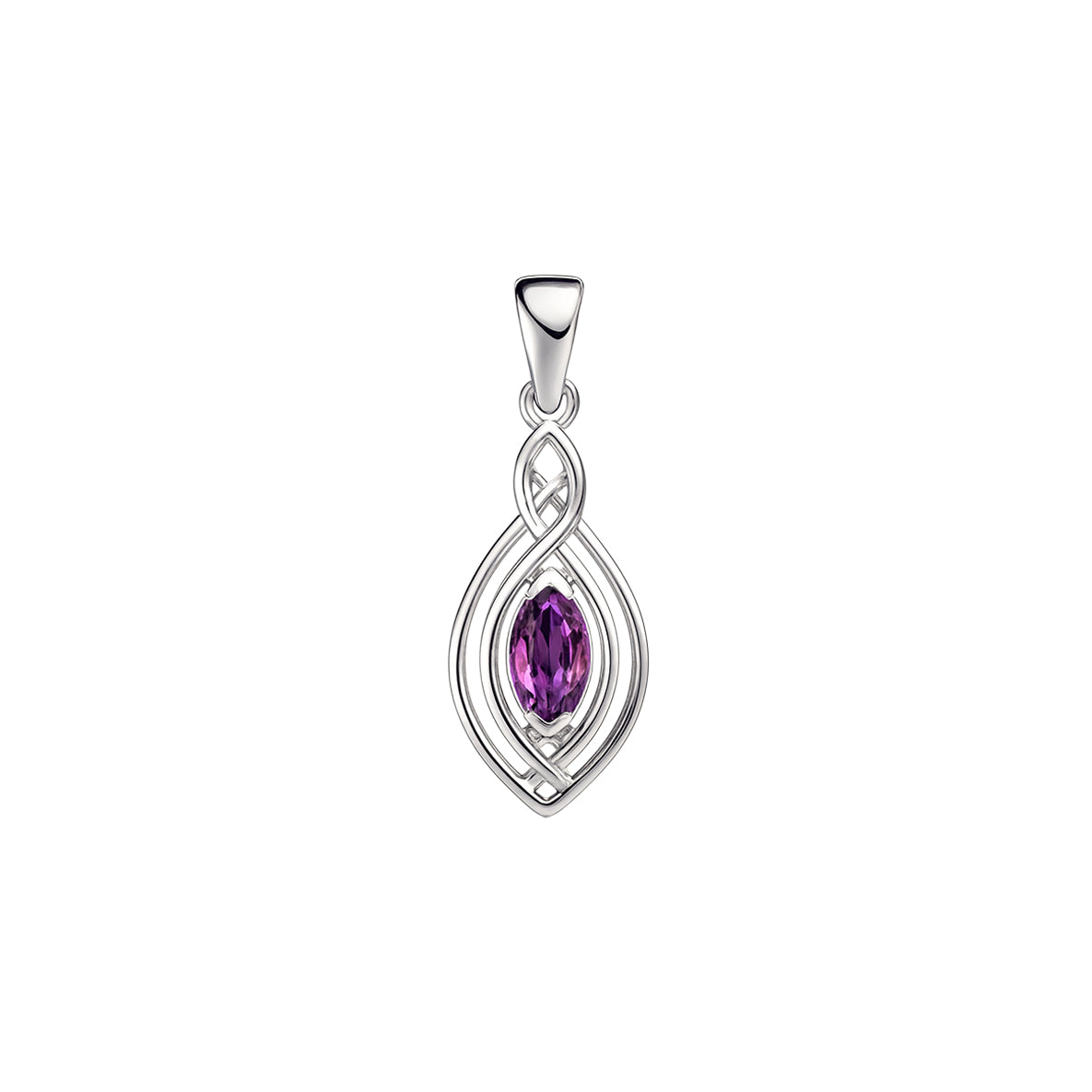 Filigree Celtic Sterling Silver Pendant with Gemstone TP860