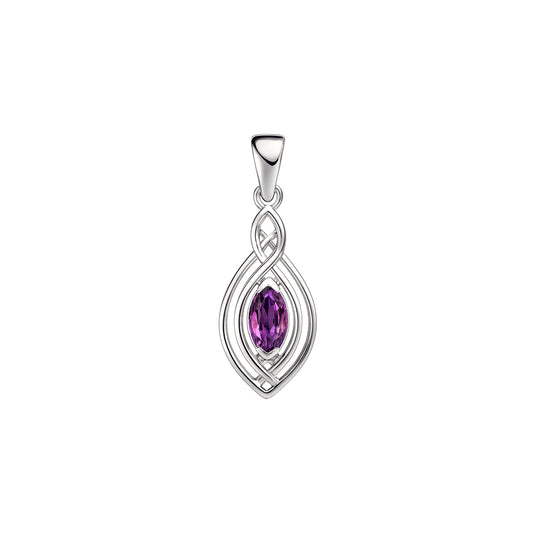 Filigree Celtic Sterling Silver Pendant with Gemstone TP860