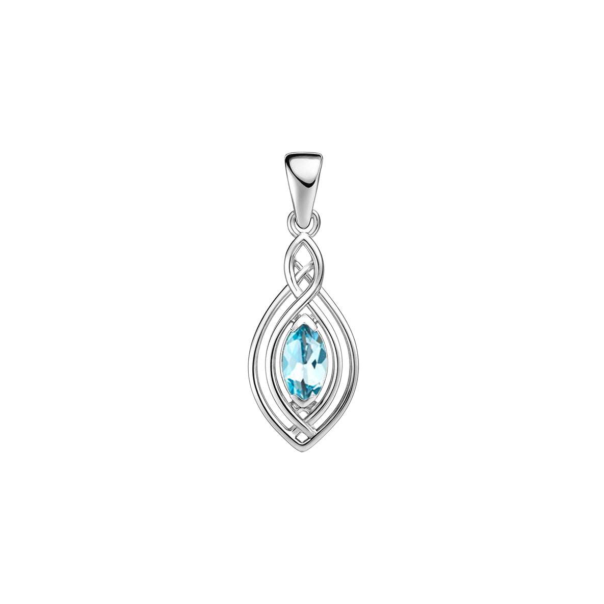 Filigree Celtic Sterling Silver Pendant with Gemstone TP860
