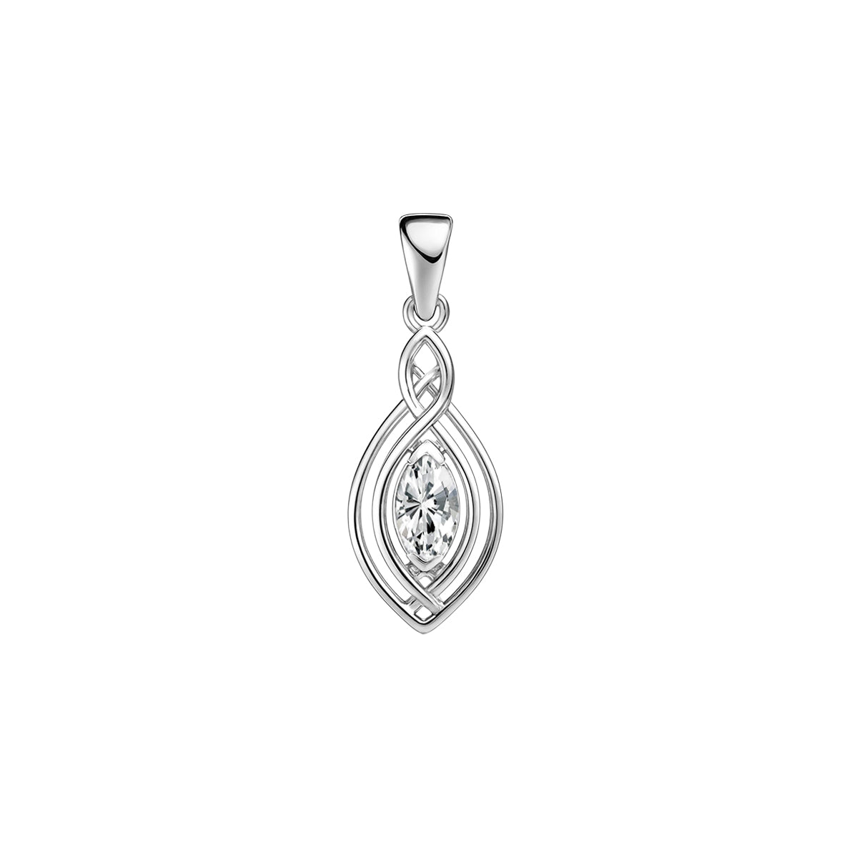 Filigree Celtic Sterling Silver Pendant with Gemstone TP860