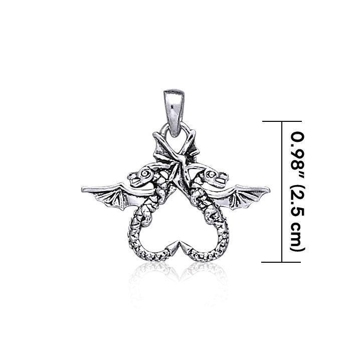 Dragon’s power of two ~ Sterling Silver Jewelry Pendant TP896