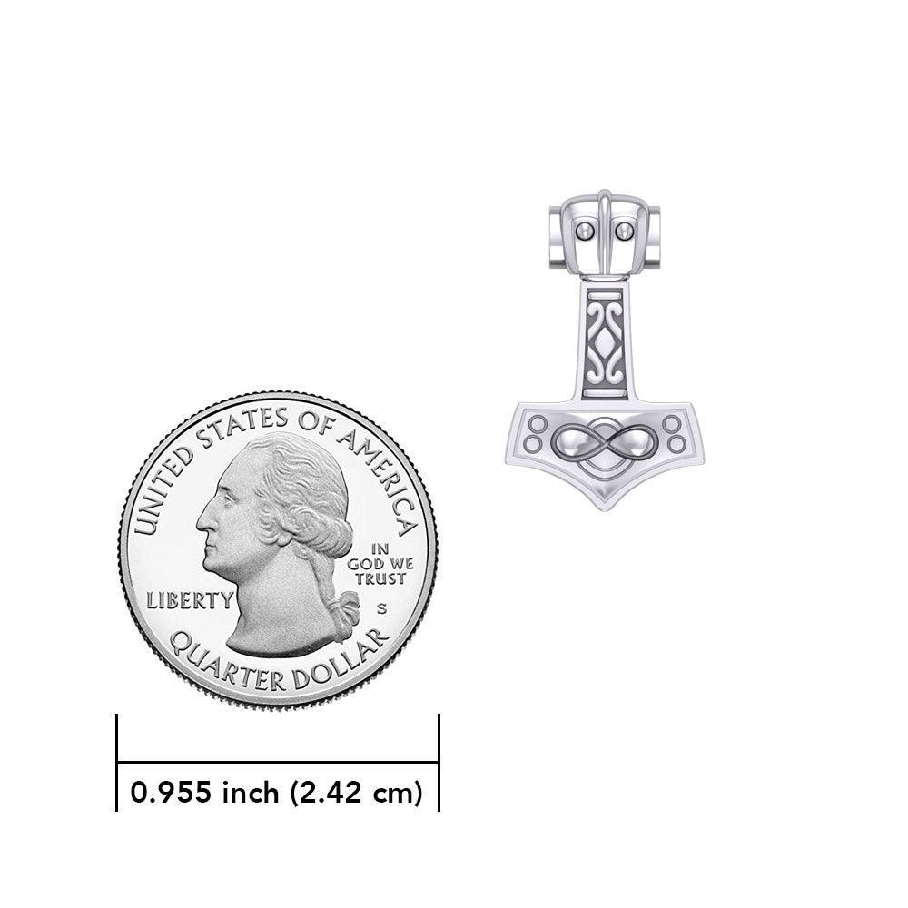 Infinity Thor's Hammer Sterling Silver Slider Pendant TP913 - peterstone.dropshipping