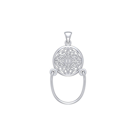 Celtic Knotwork Sterling Silver Pendant with Charm Holder TP938*