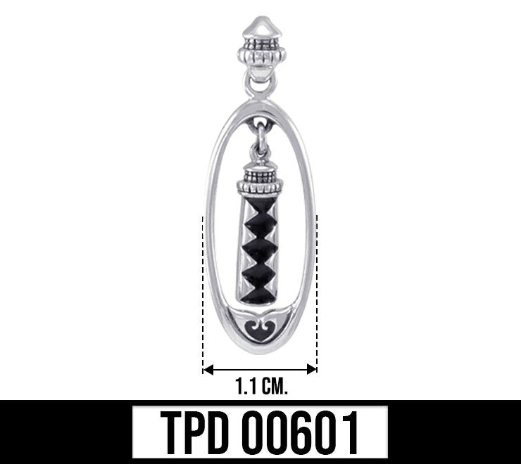 Mediterrean Lighthouse Sterling Silver Pendant TPD601