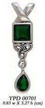 Celtic Knotwork and Gems Silver Pendant TPD701