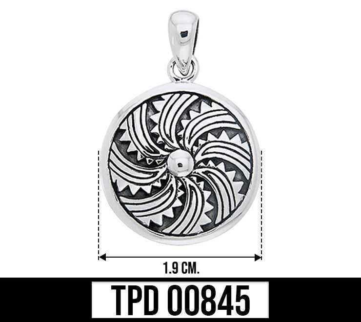 Safe in Shield ~ Viking Warrior Shield Sterling Silver Pendant TPD845