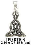 Hides the powerful ~ Celtic Knotwork Snake Sterling Silver Pendant Jewelry TPD1108