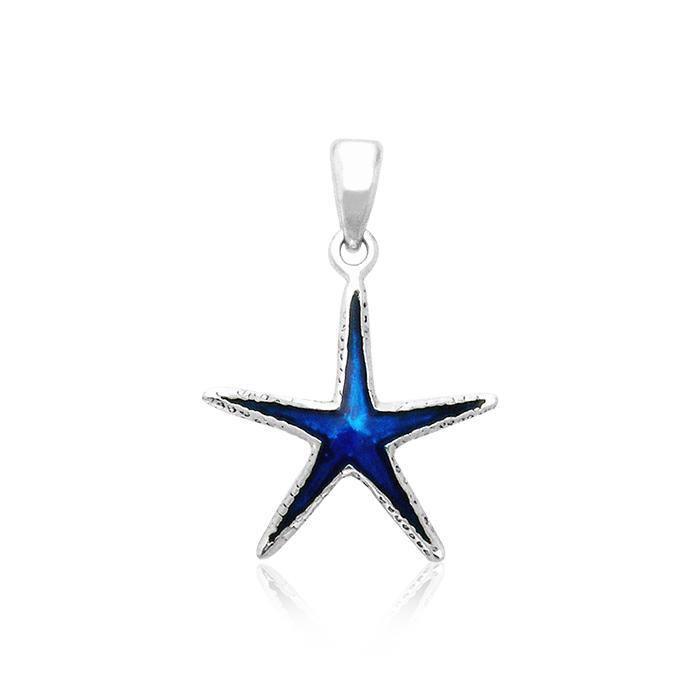 Starfish Silver Pendant & Enamel TPD029