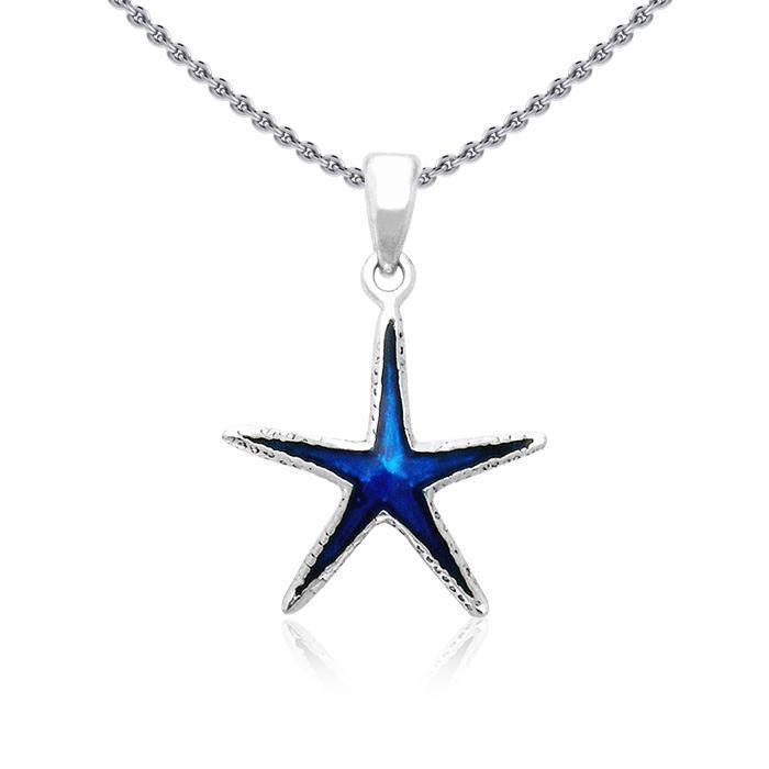 Starfish Silver Pendant & Enamel TPD029