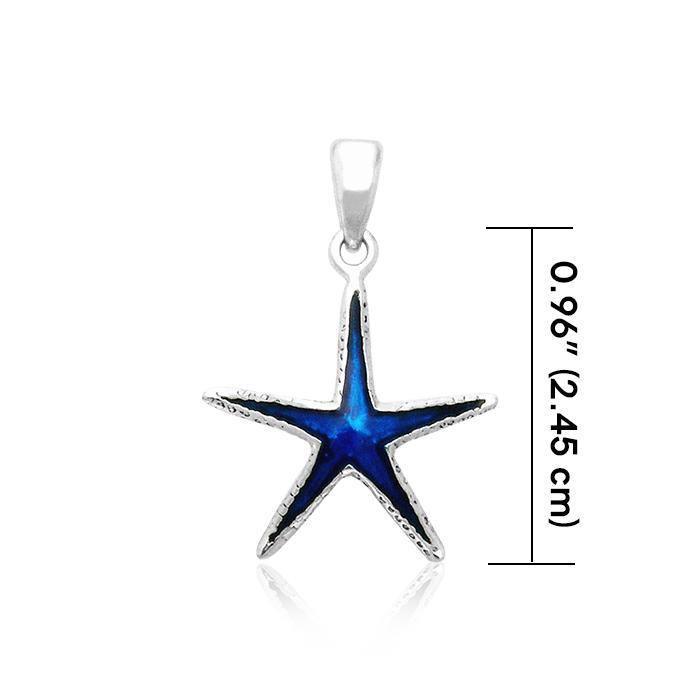 Starfish Silver Pendant & Enamel TPD029