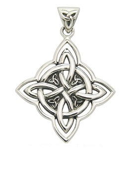 Celtic Four-Point Sterling Silver Pendant TPD3154
