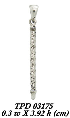 Magic Wand Sterling Silver Pendant by Oberon Zell TPD3175