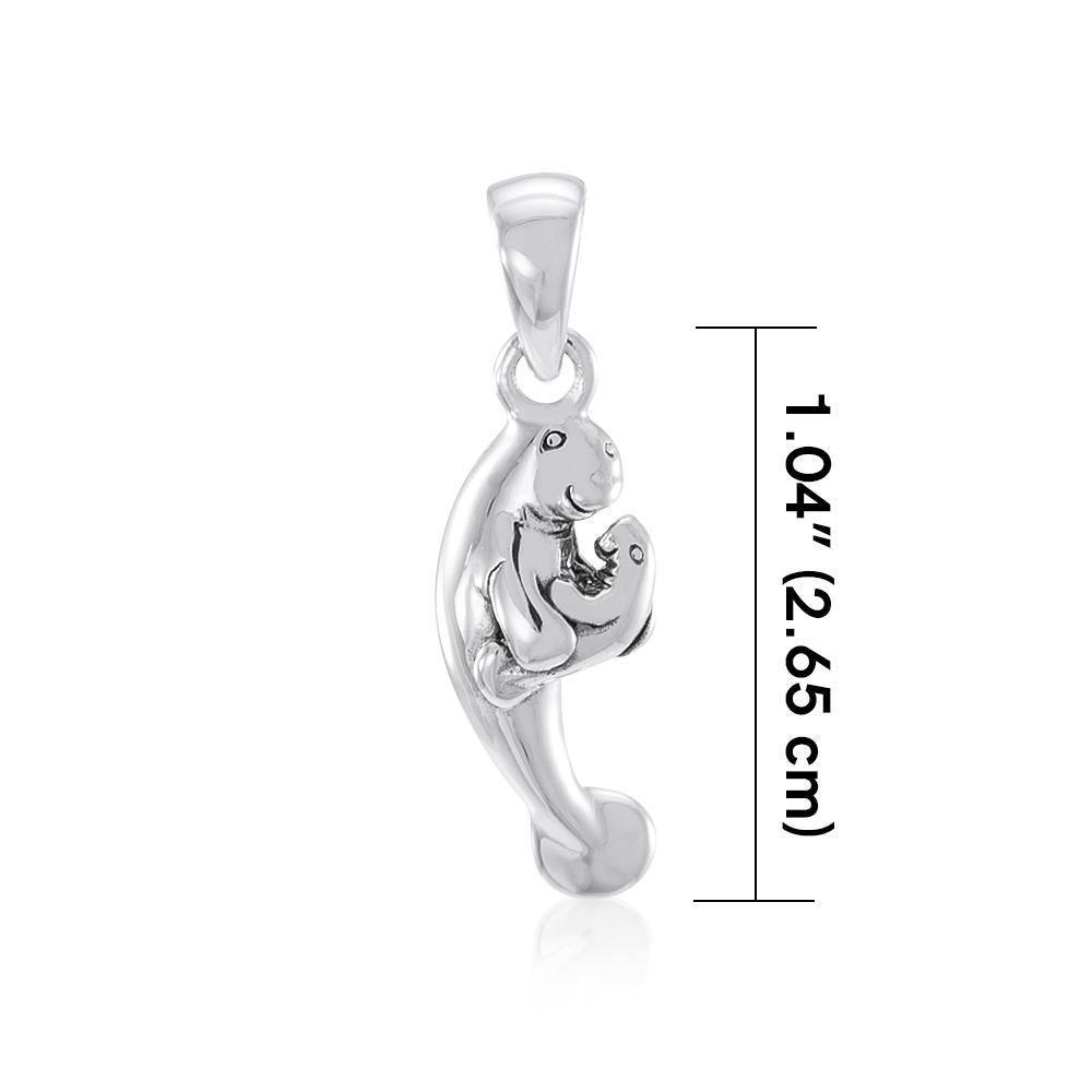 Manatee and Baby Silver Pendant TPD035
