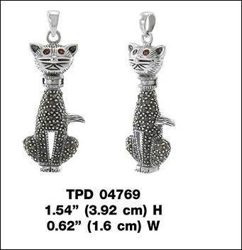 Cat Marcasite Pendant TPD4769
