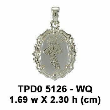 Fairy Sterling Silver Pendant with Genuine White Quartz TPD5126