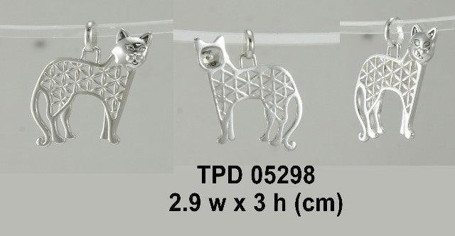 Flower of Life Cat Silver Pendant TPD5298