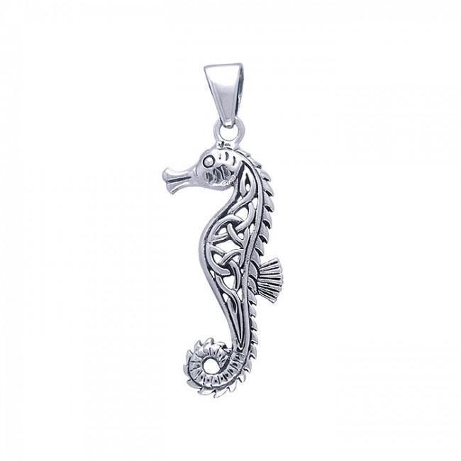 Celtic Seahorse Silver Pendant TPD055