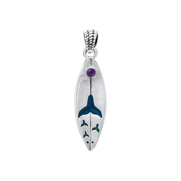 Whale Tail On Surf Pendant TPD056