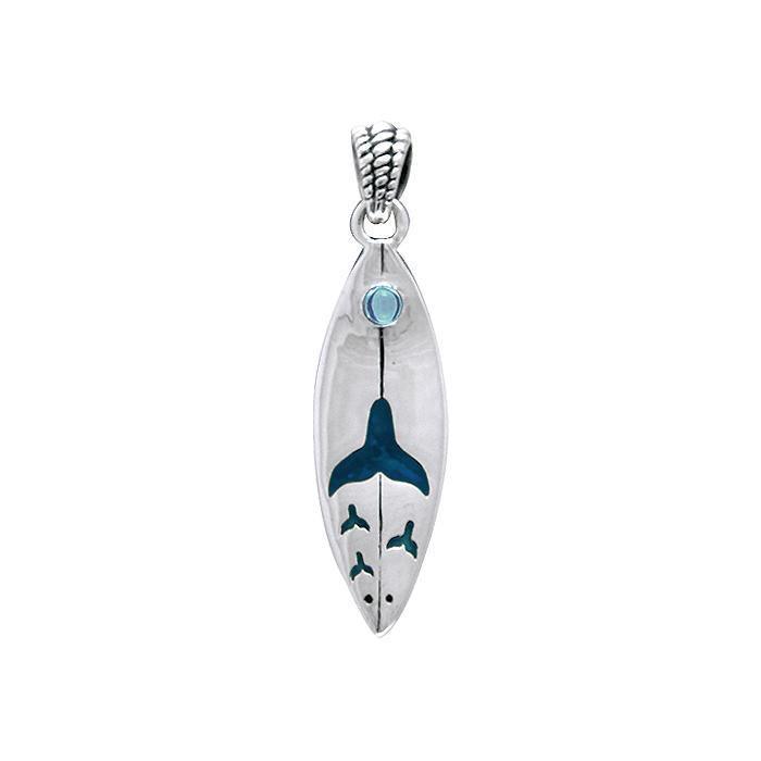 Whale Tail On Surf Pendant TPD056