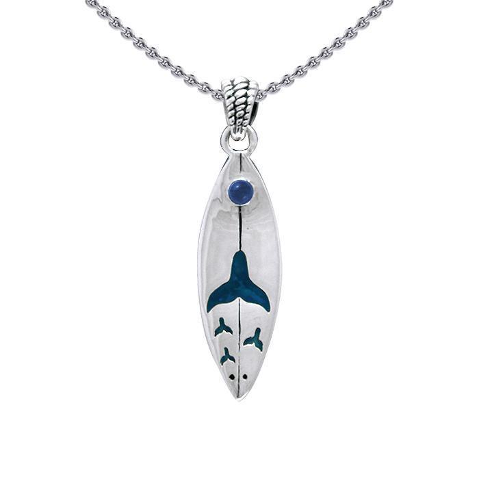 Whale Tail On Surf Pendant TPD056
