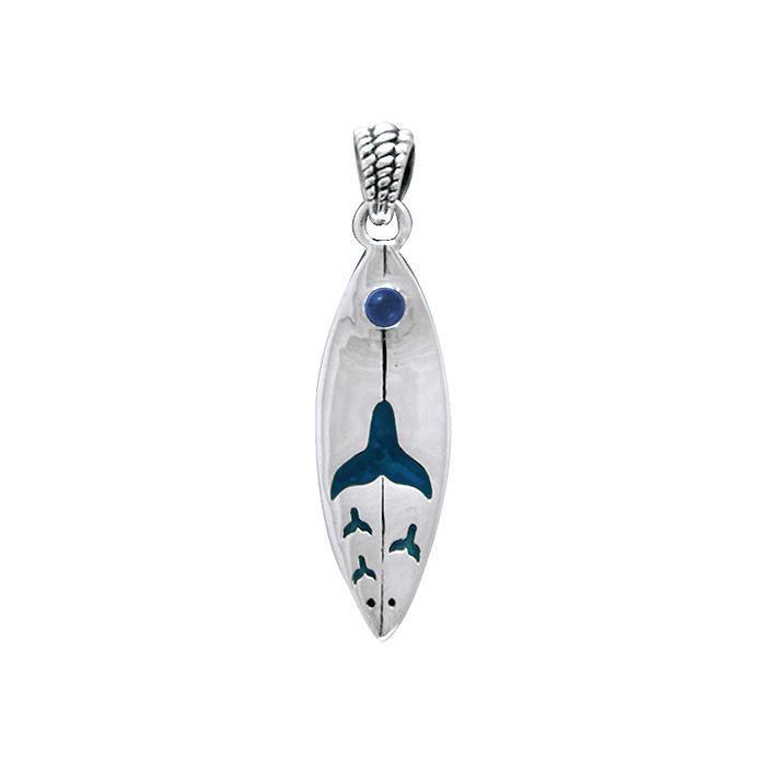 Whale Tail On Surf Pendant TPD056