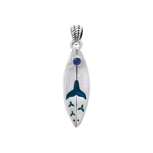 Whale Tail On Surf Pendant TPD056