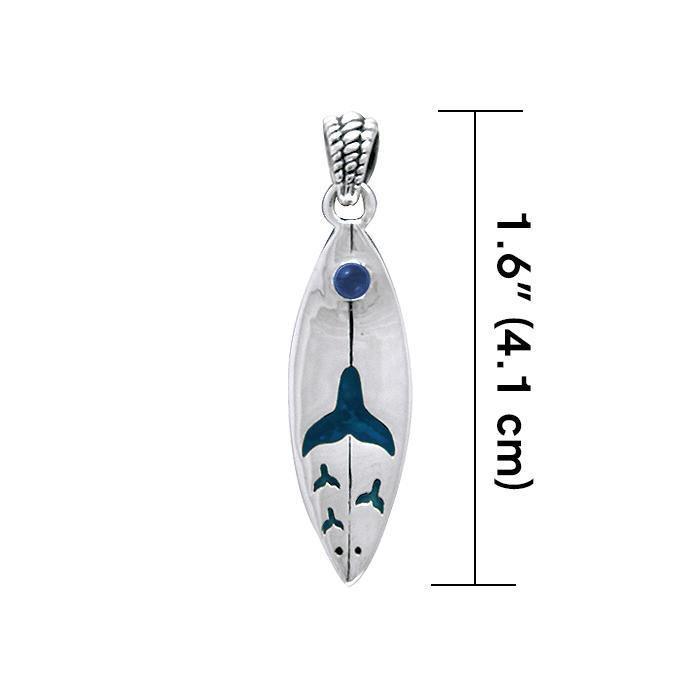 Whale Tail On Surf Pendant TPD056