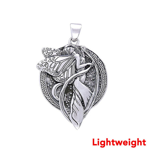 Lightweight Moonlight Faery Sterling Silver Pendant TPD6523