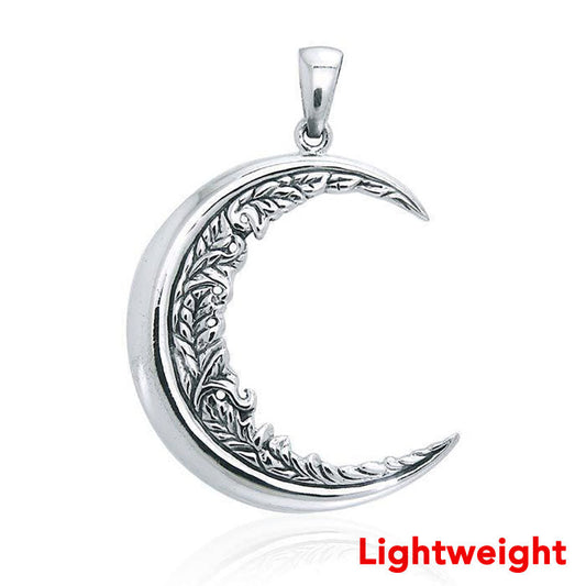 Lightweight Moon Vines Sterling Silver Pendant TPD6530