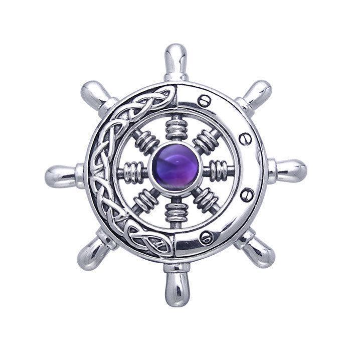 Large Celtic Ship Wheel ~ Sterling Silver Pendant Jewelry TPD069