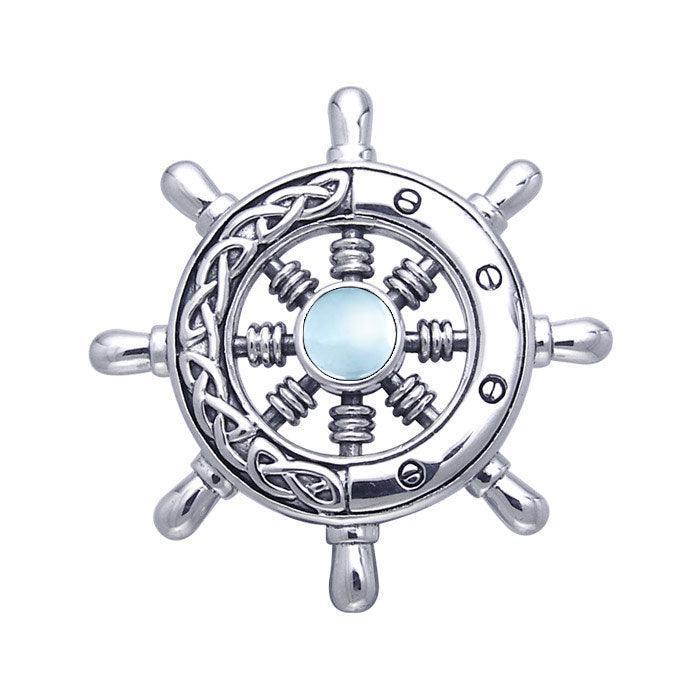 Large Celtic Ship Wheel ~ Sterling Silver Pendant Jewelry TPD069