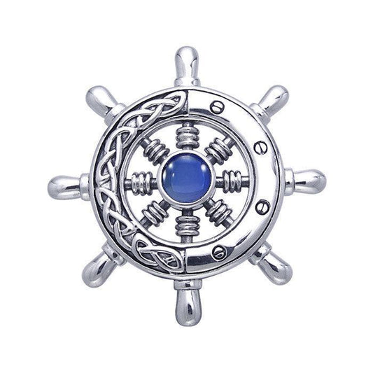 Large Celtic Ship Wheel ~ Sterling Silver Pendant Jewelry TPD069