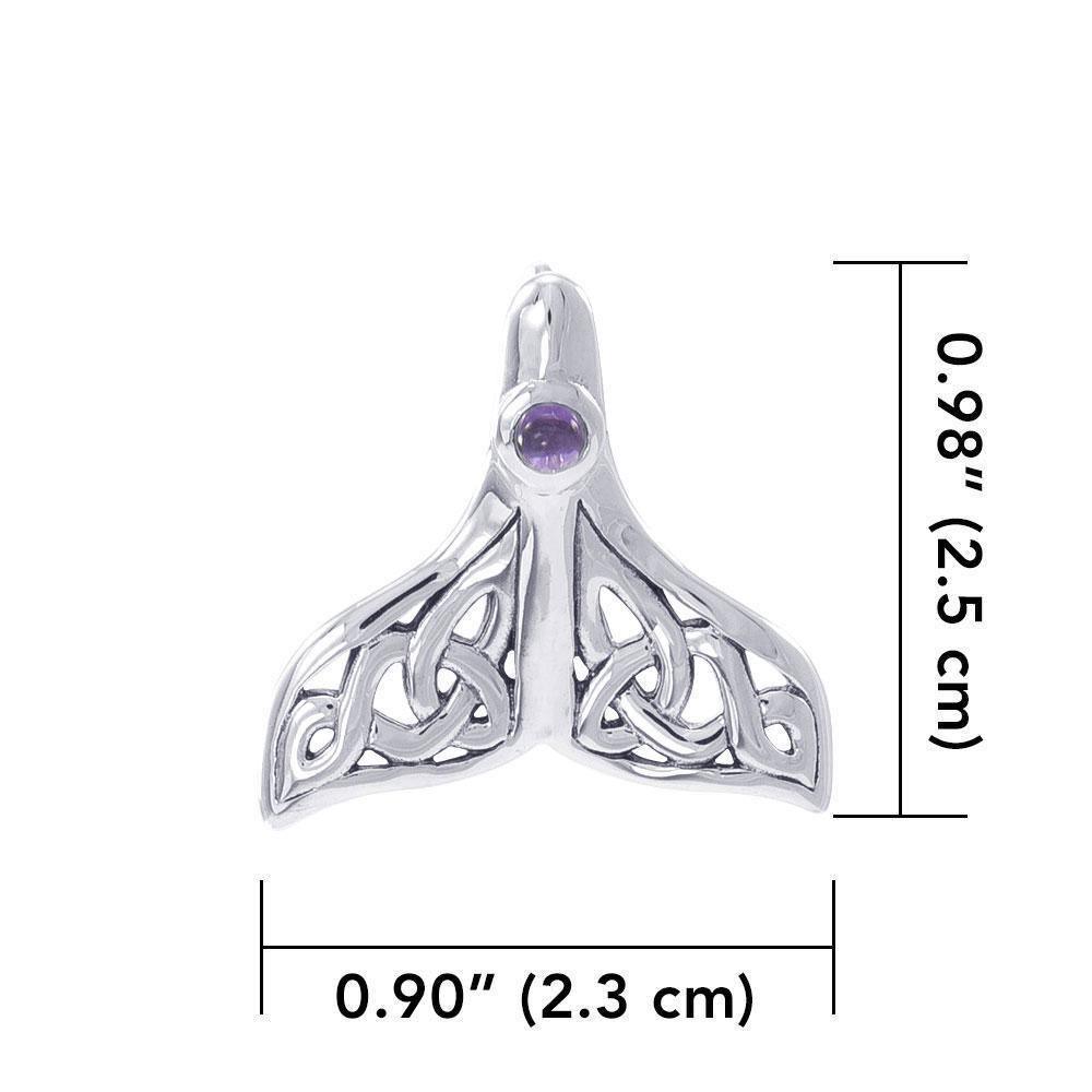 Celtic Knots Silver Whale Tail Pendant TPD071