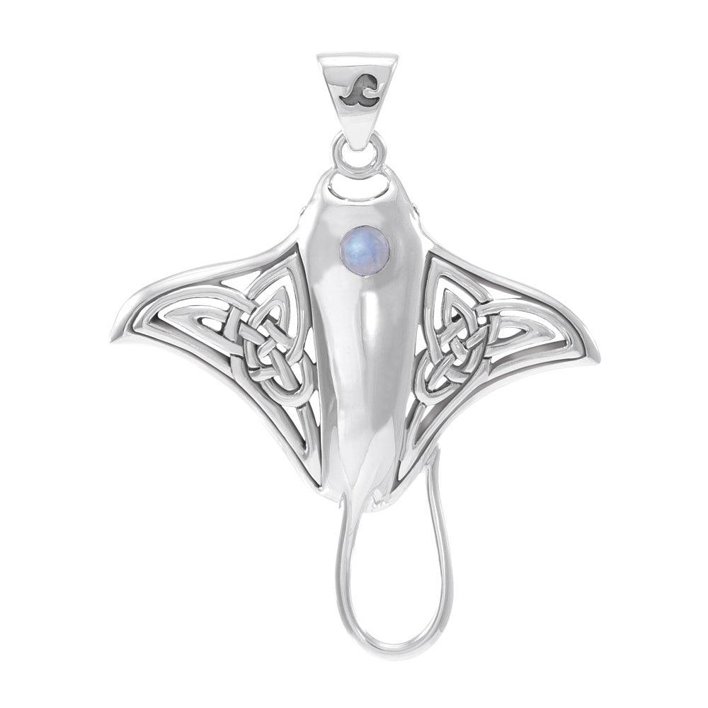 Grant the positive energy ~ Sterling Silver Manta Ray Pendant Jewelry with Gemstone TPD072 - peterstone.dropshipping