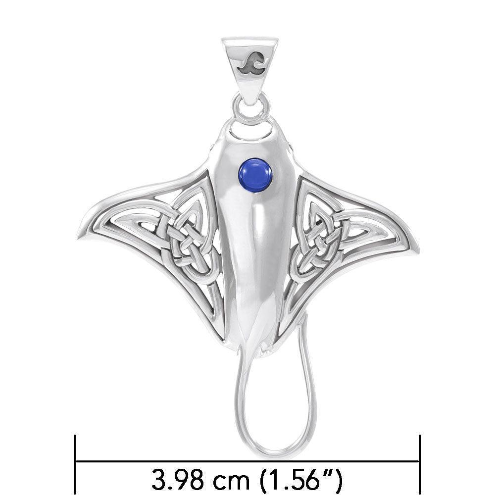 Grant the positive energy ~ Sterling Silver Manta Ray Pendant Jewelry with Gemstone TPD072 - peterstone.dropshipping