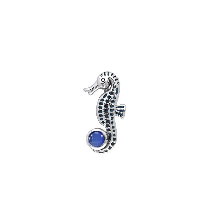 Seahorse and Gem Silver Pendant TPD083