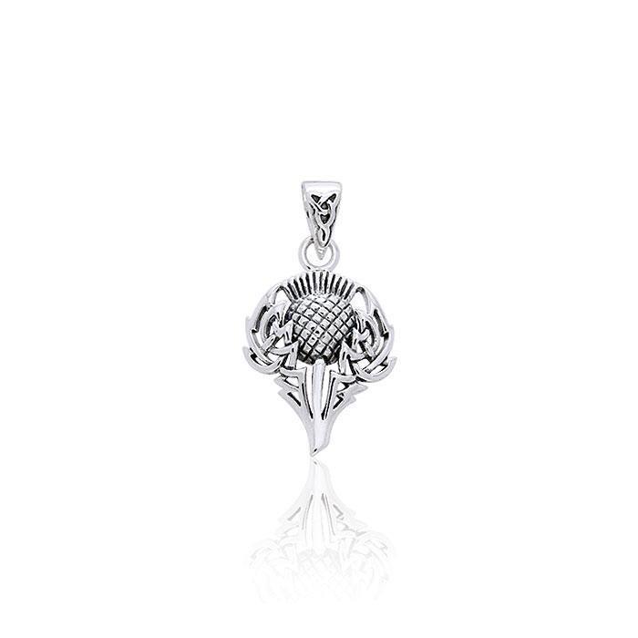 Spirit Of Alba Thistle Silver Pendant by Courtney Davis TPD1004