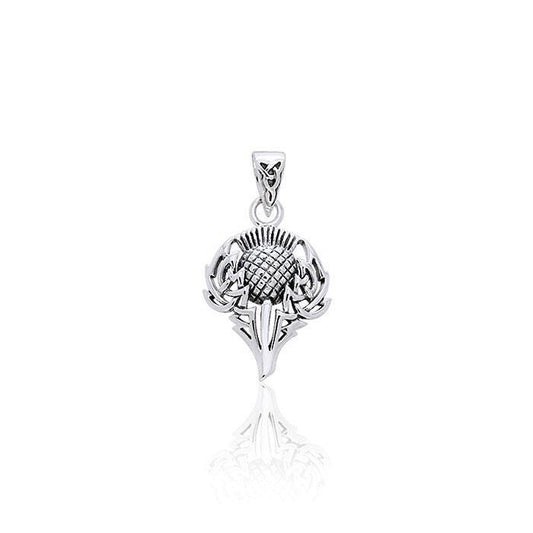 Spirit Of Alba Thistle Silver Pendant by Courtney Davis TPD1004