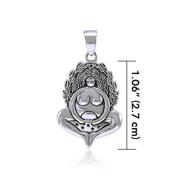 Celtic Source Mother Goddess Sterling Silver Pendant by Courtney Davis TPD1008