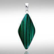 Lozenge Cabochon Silver Pendant TPD1011