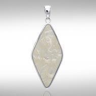 Lozenge Cabochon Silver Pendant TPD1011