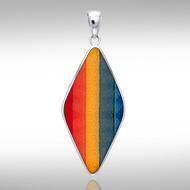 Lozenge Cabochon Silver Pendant TPD1011