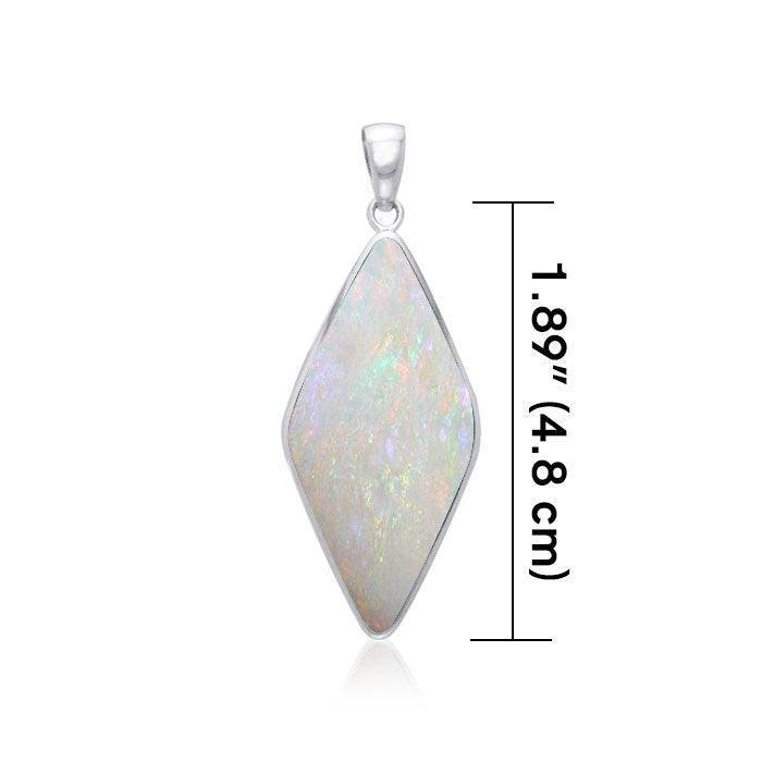 Lozenge Cabochon Silver Pendant TPD1011