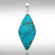 Lozenge Cabochon Silver Pendant TPD1011